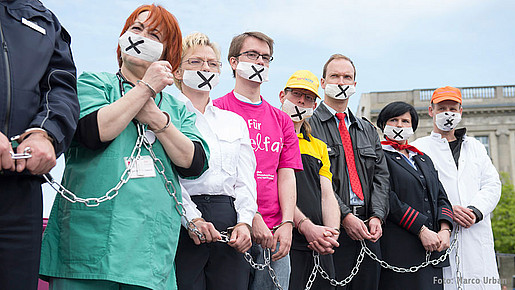 Protest gegen Tarifeinheitsgesetz im Jahr 2014