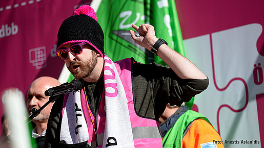 Christoph Strehle auf der Demo in Nürnberg