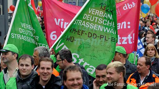 Warnstreik mit Demo in Dresden