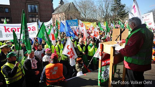 Warnstreik und Kundgebung in Mainz