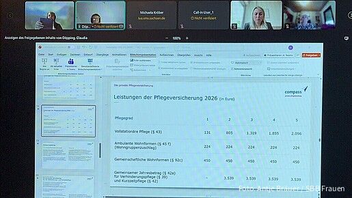 Screenshot von einem virtuellen Meeting mit mehreren Personen