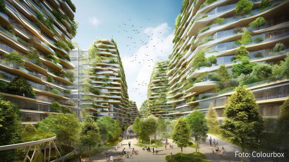 Nachhaltige Stadtentwicklung Architektur-Modell eines nachhaltigen städtischen Wohn-Quartiers