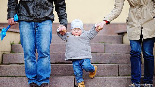 outdoors, girl, people, person, young, park, love, parent, father, family, mother, lifestyle, woman, day, man, boy, city, town, urban, support, happy, holding, hands, walking, child, steps, stairs, aged, playing, development, little, foot, son, european, jeans, three, kid, baby, together, parenting, parenthood, legs, offspring, toddler, cone, grandson, teaching, grandparents, stride, going